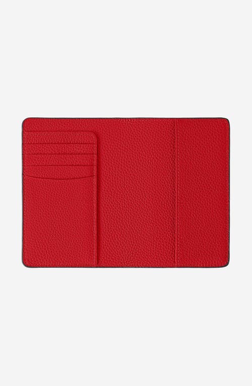 Shop Maison De Sabre Maison De Sabré Leather Passport Holder In Rouge Noir