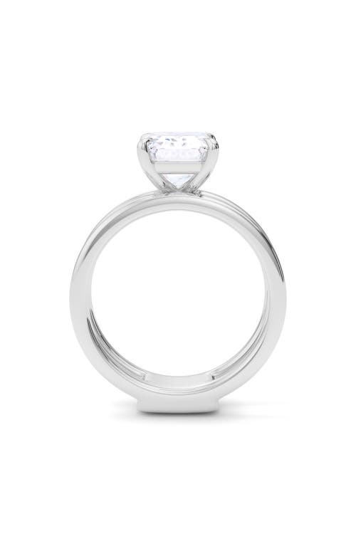 Hautecarat Emerald Cut Double Band Lab Created Diamond Ring In 2.50ctw 18k White Gold