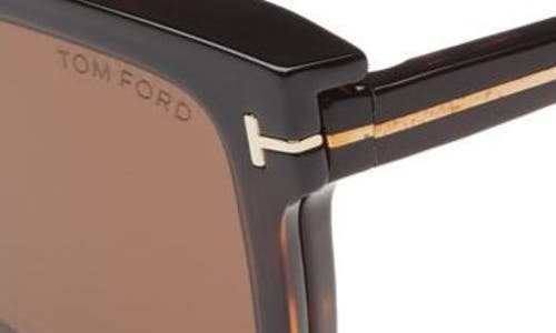 Shop Tom Ford 54mm Blue Light Blocking Glasses & Clip-on Sunglasses In Dark Havana/clear/roviex