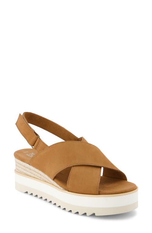 Shop Toms Diana Crossover Platform Wedge Sandal In Brown