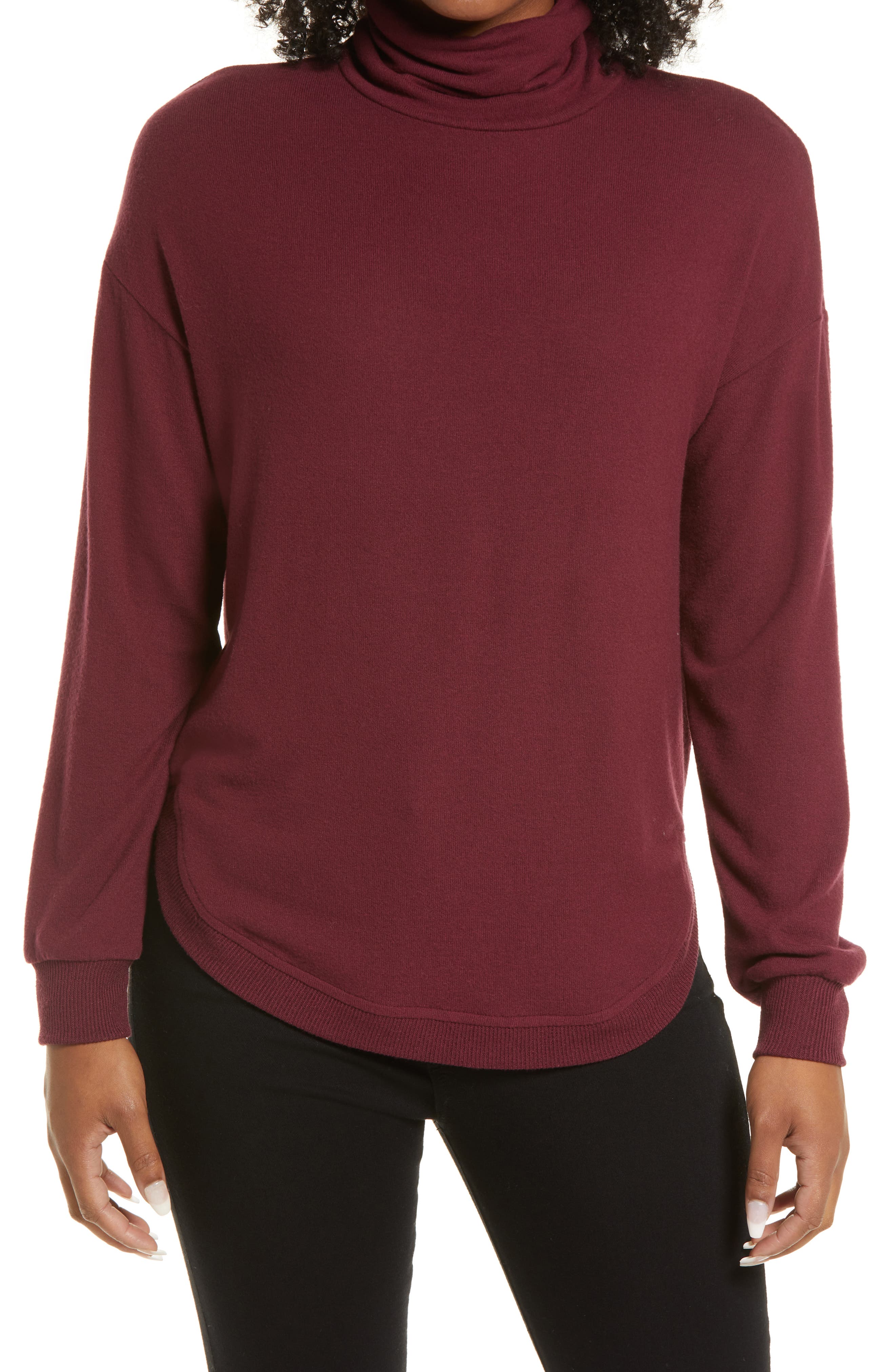 burgundy turtleneck womens
