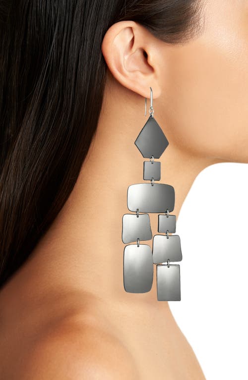 Shop Isabel Marant Hope Geometric Drop Earrings In Anthracite/silver