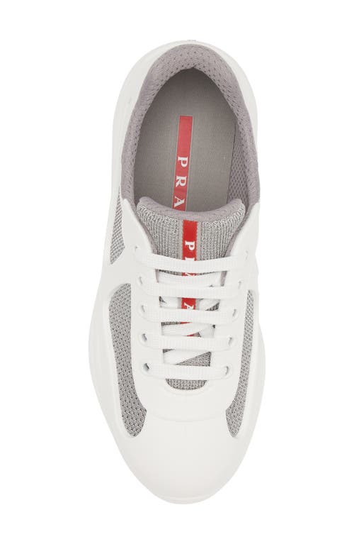 Prada White Lace Up Sneakers In Multi