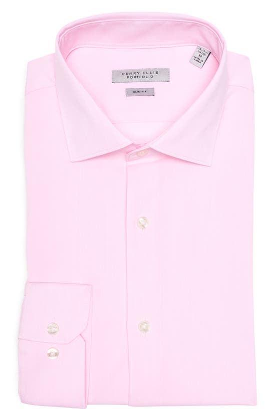 Shop Perry Ellis Melange Slim Fit Solid Shirt In Pink