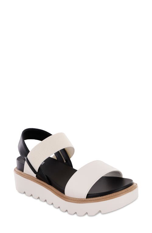 Mia Jene Platform Wedge Sandal In White/black