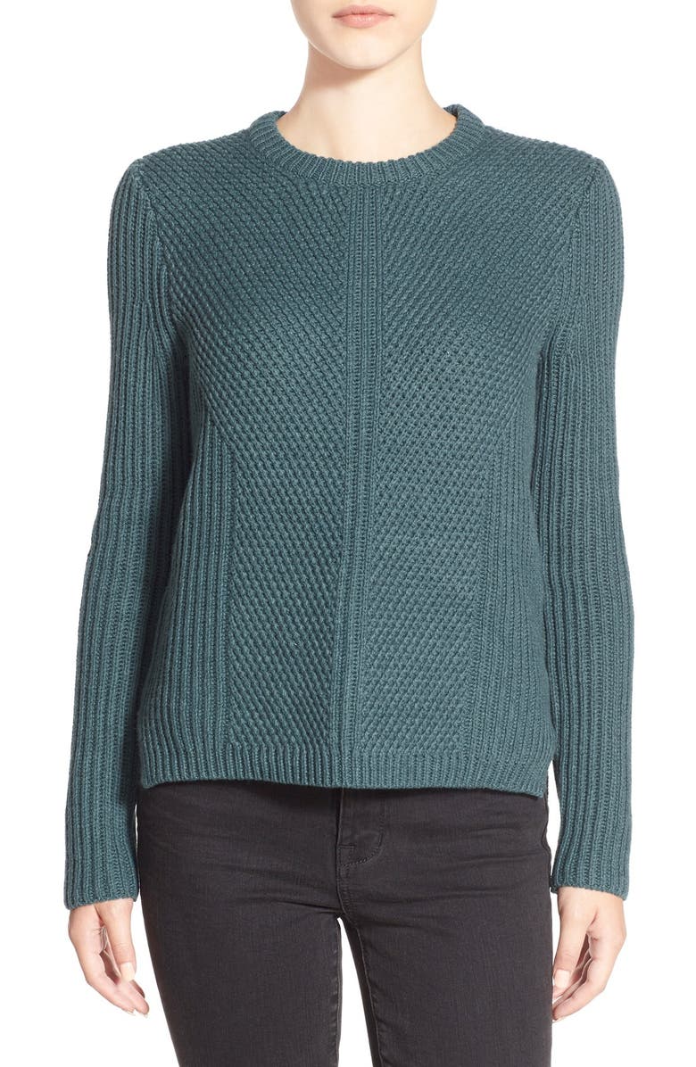 MADEWELL 'Holcomb' Texture Sweater, Main, color, HEATHER SPRUCE