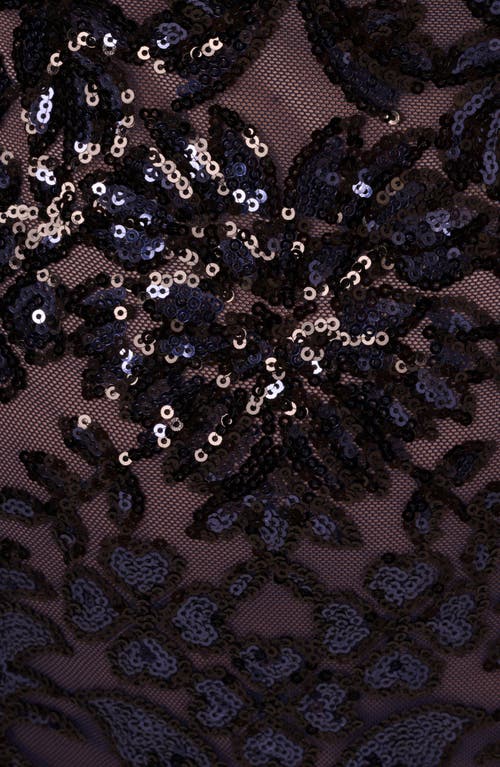 ADRIANNA PAPELL ADRIANNA PAPELL SEQUIN V-NECK SHEATH COCKTAIL DRESS