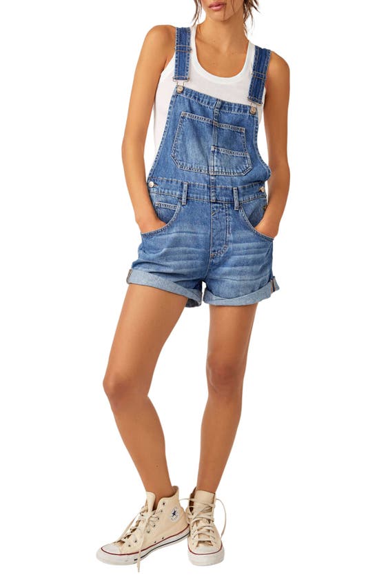 Shop Free People We The Free Ziggy Denim Shortalls In Mantra