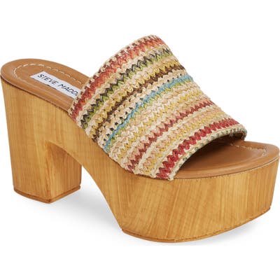 Steve Madden Playdate Platform Slide Sandal, Brown
