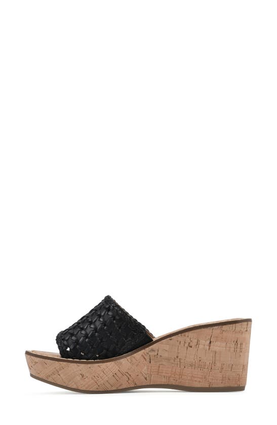 Shop White Mountain Footwear Charges Cork Wedge Sandal In Black/ Burn/ Smooth