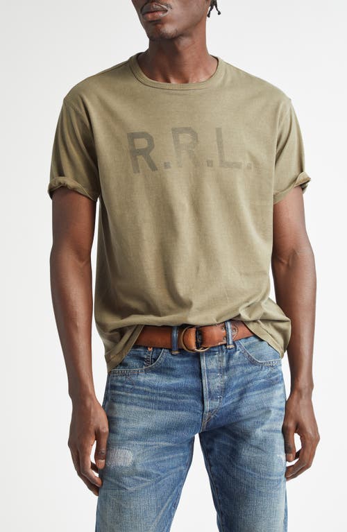 Shop Double Rl Cotton Graphic T-shirt In Olive