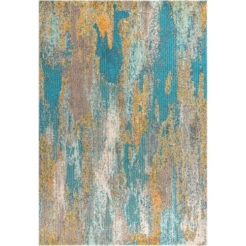 Jonathan Y Contemporary Pop Modern Abstract Vintage Waterfall Area Rug In Blue/brown/orange