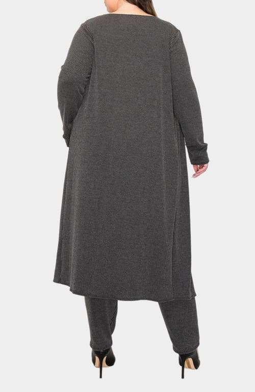 L I V D Luna 3-piece Rib Lounge Set In Black Charcoal