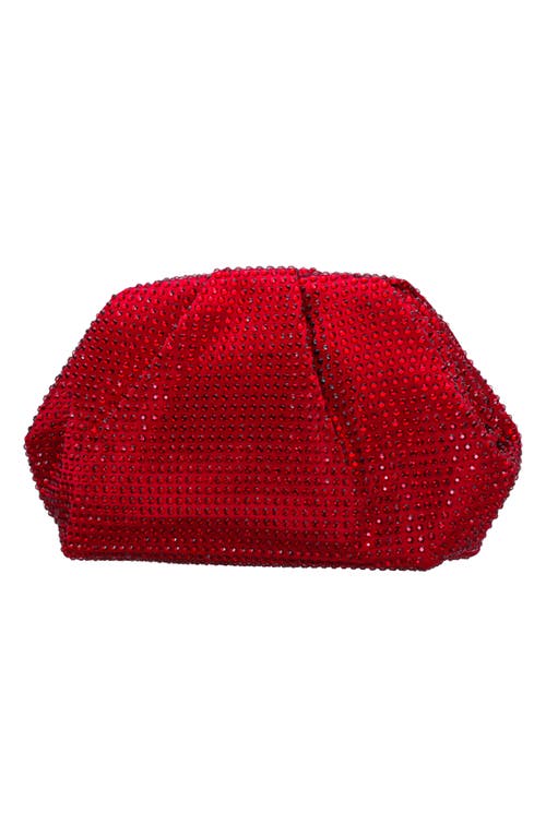 Nina Crystal Frame Satchel In Siam Red