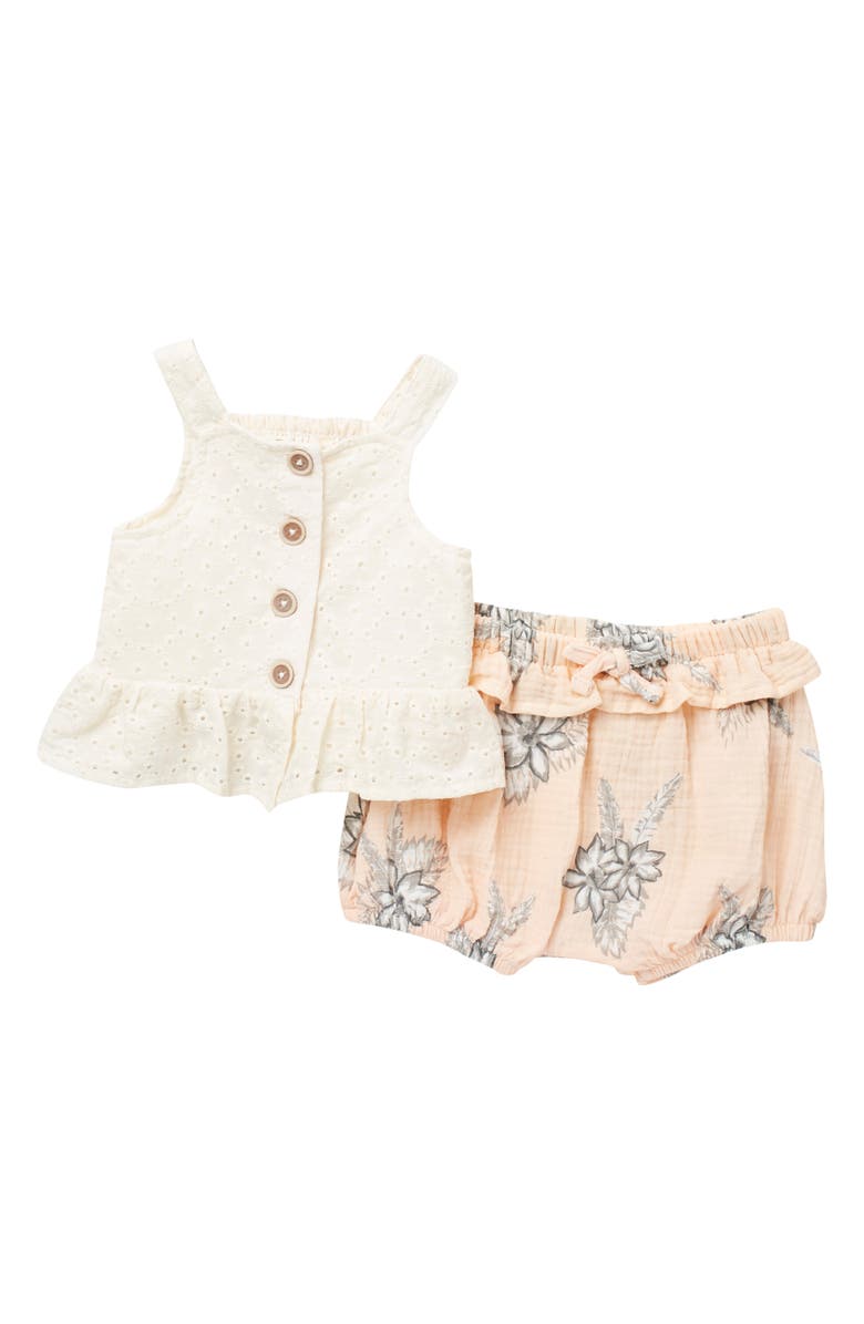 JESSICA SIMPSON Eyelet Tank & Shorts Set, Main, color, SEA SALT