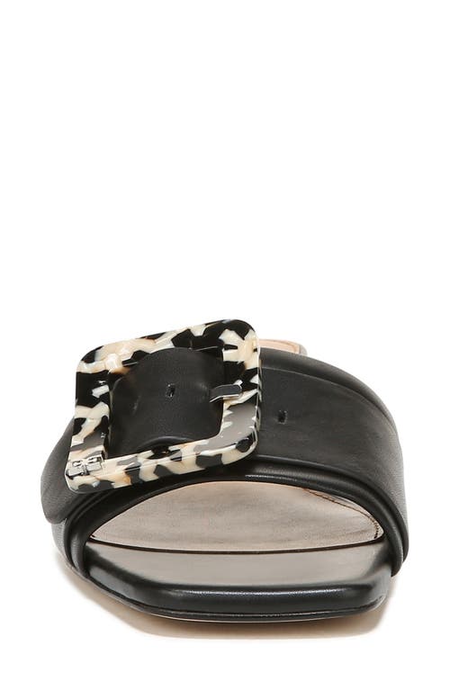 Sam Edelman Women's Deacon Square Toe Buckle Block Heel Slide Sandals In Black