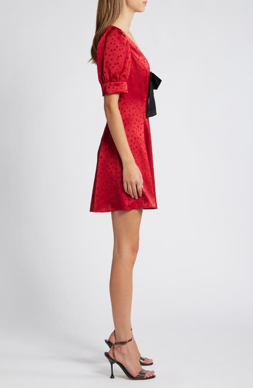 CHARLES HENRY CHARLES HENRY DOT JACQUARD SATIN MINIDRESS