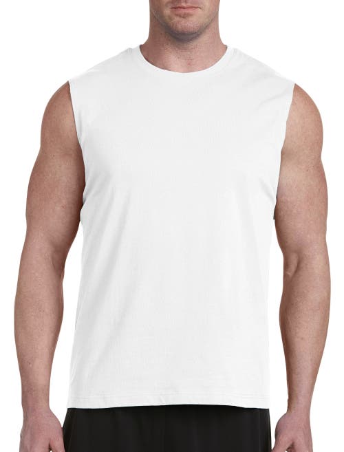 Shop Harbor Bay By Dxl Moisture-wicking Muscle T-shirt In White