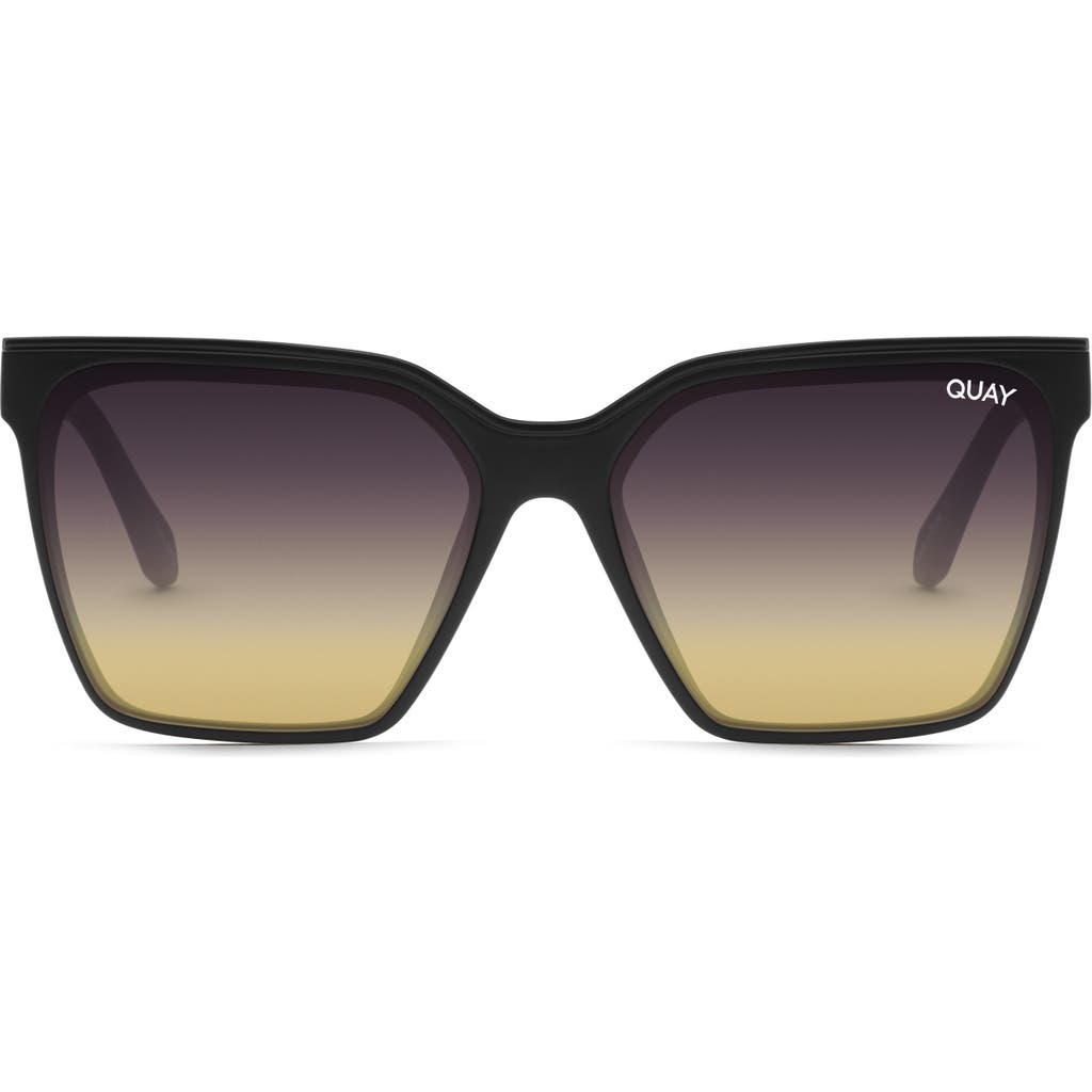 Quay Australia Level Up 55mm Square Sunglasses In Black