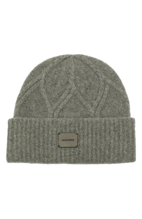 ALLSAINTS ALLSAINTS BRUSHED WOOL CABLE BEANIE 