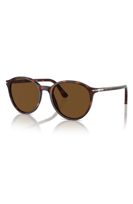 Shop Persol Phantos 56mm Polarized Round Sunglasses In Havana