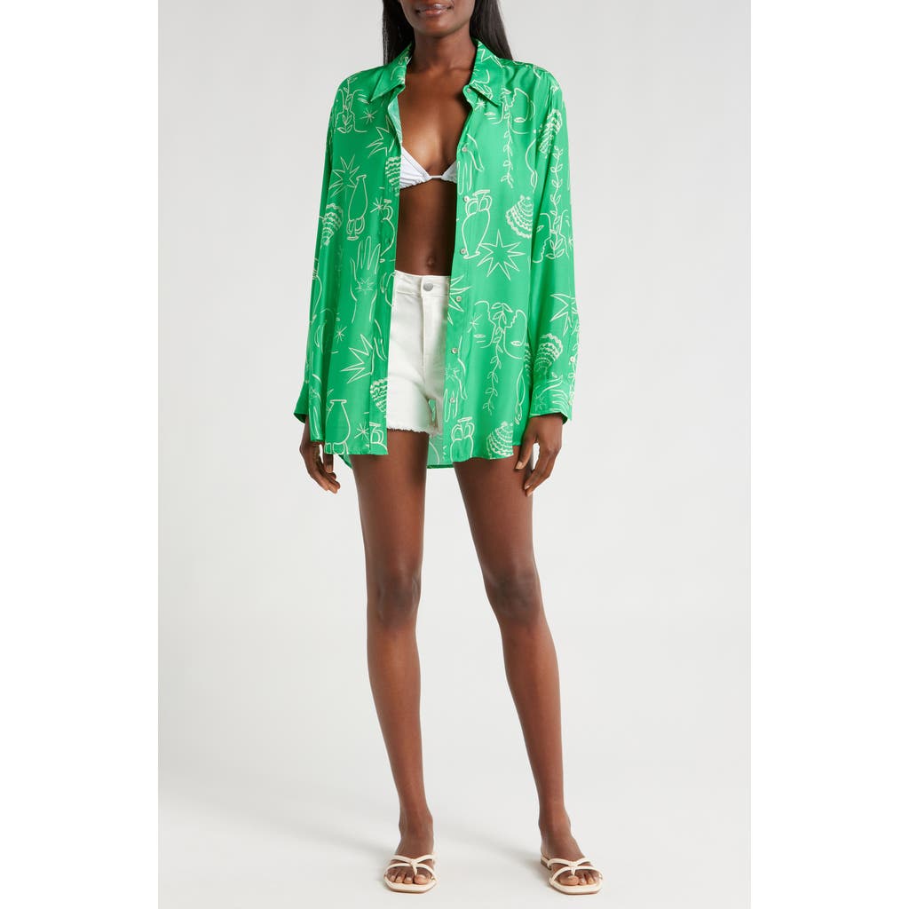 Seafolly Cover-up Shirt In Jade
