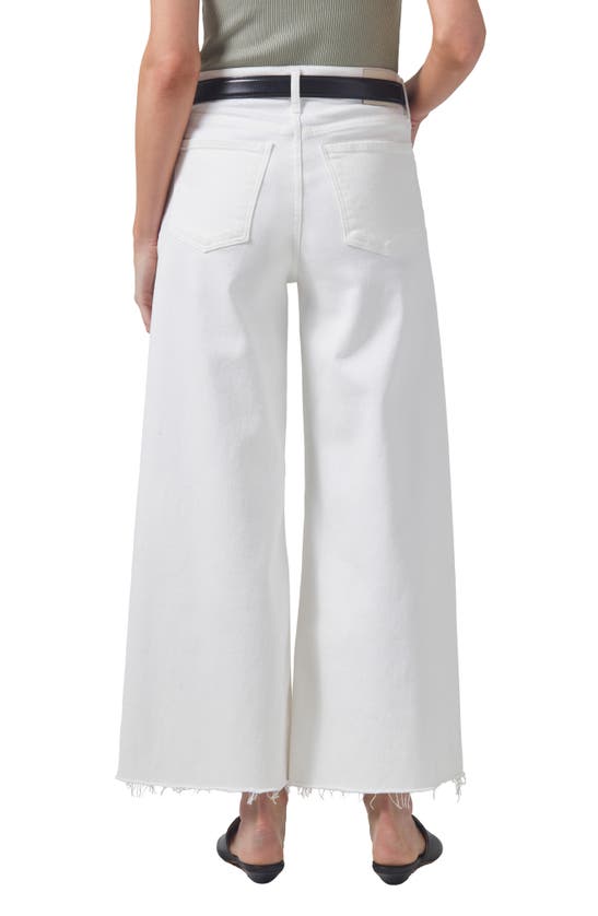 Shop Citizens Of Humanity Lyra Raw Hem Ankle Wide Leg Jeans In White