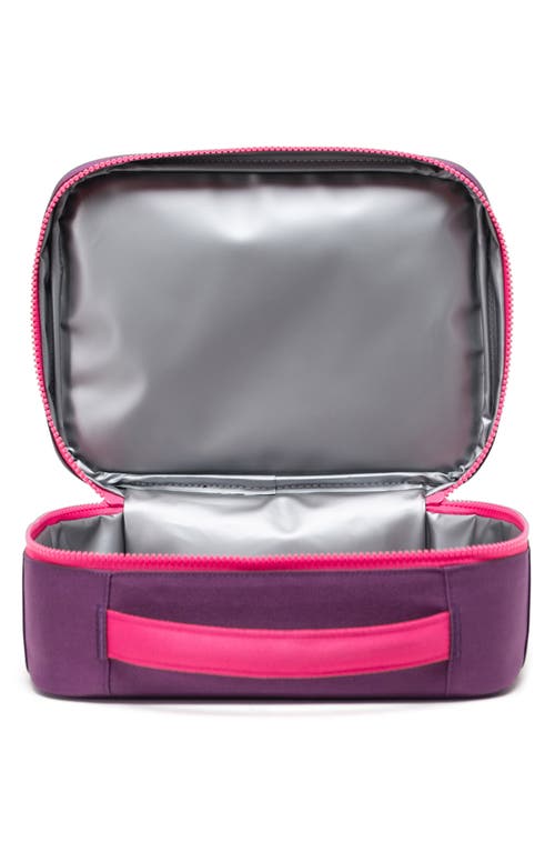 Shop Herschel Supply Co . Kids' Pop Quiz Recycled Polyester Lunchbox In Sunset Purple/sachet Pink