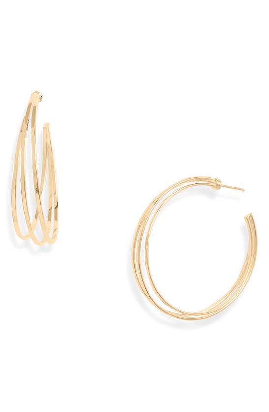Jennifer Zeuner Raya 2 Triple Hoop Earrings In Yellow Gold