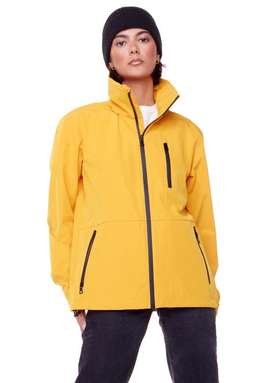 Alpine North Carmacks Unisex (recycled) Midweight Rain Shell Jacket In Mustard