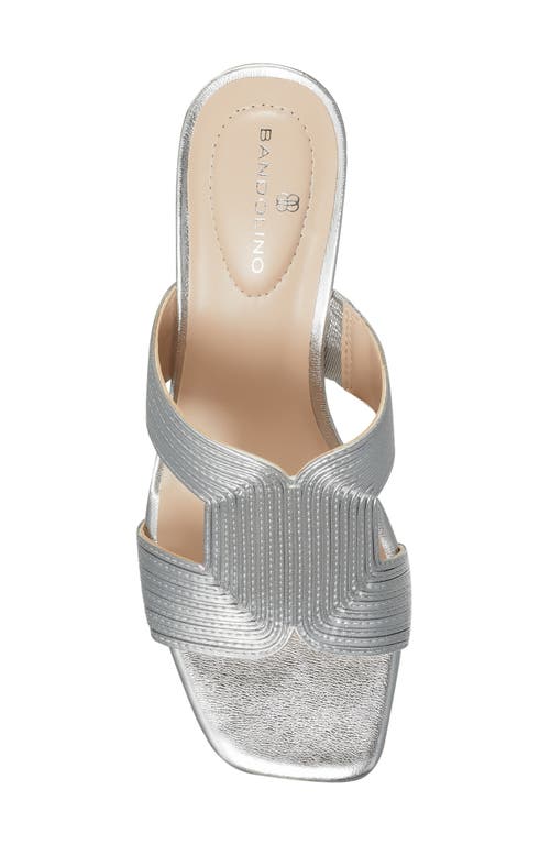 Bandolino Merily3 Womens Laceless Woven Mule Sandals In Silver