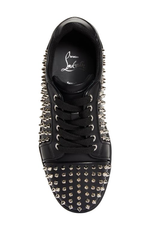 Shop Christian Louboutin Vieira Night Spikes Low Top Sneaker In Black/silver