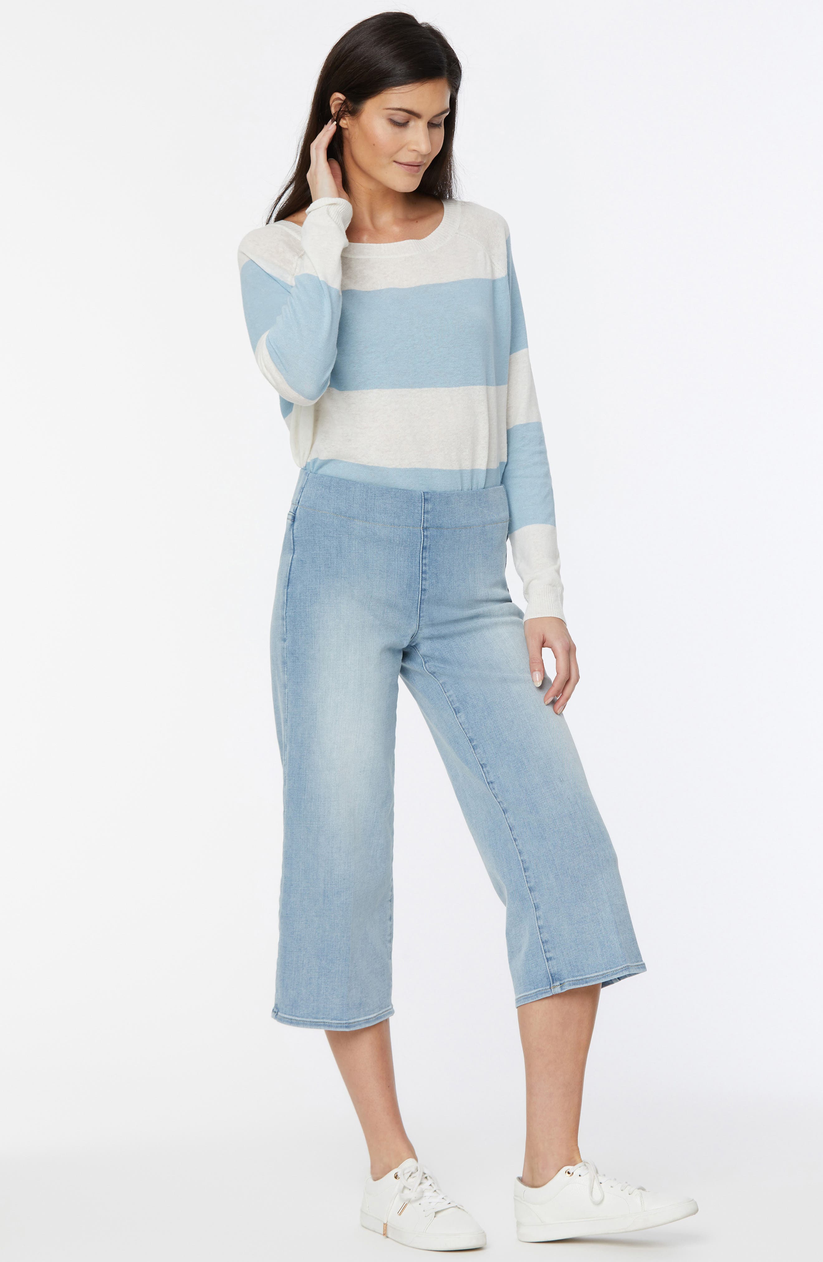 NYDJ Wide Leg Pull-On Capri Jeans 