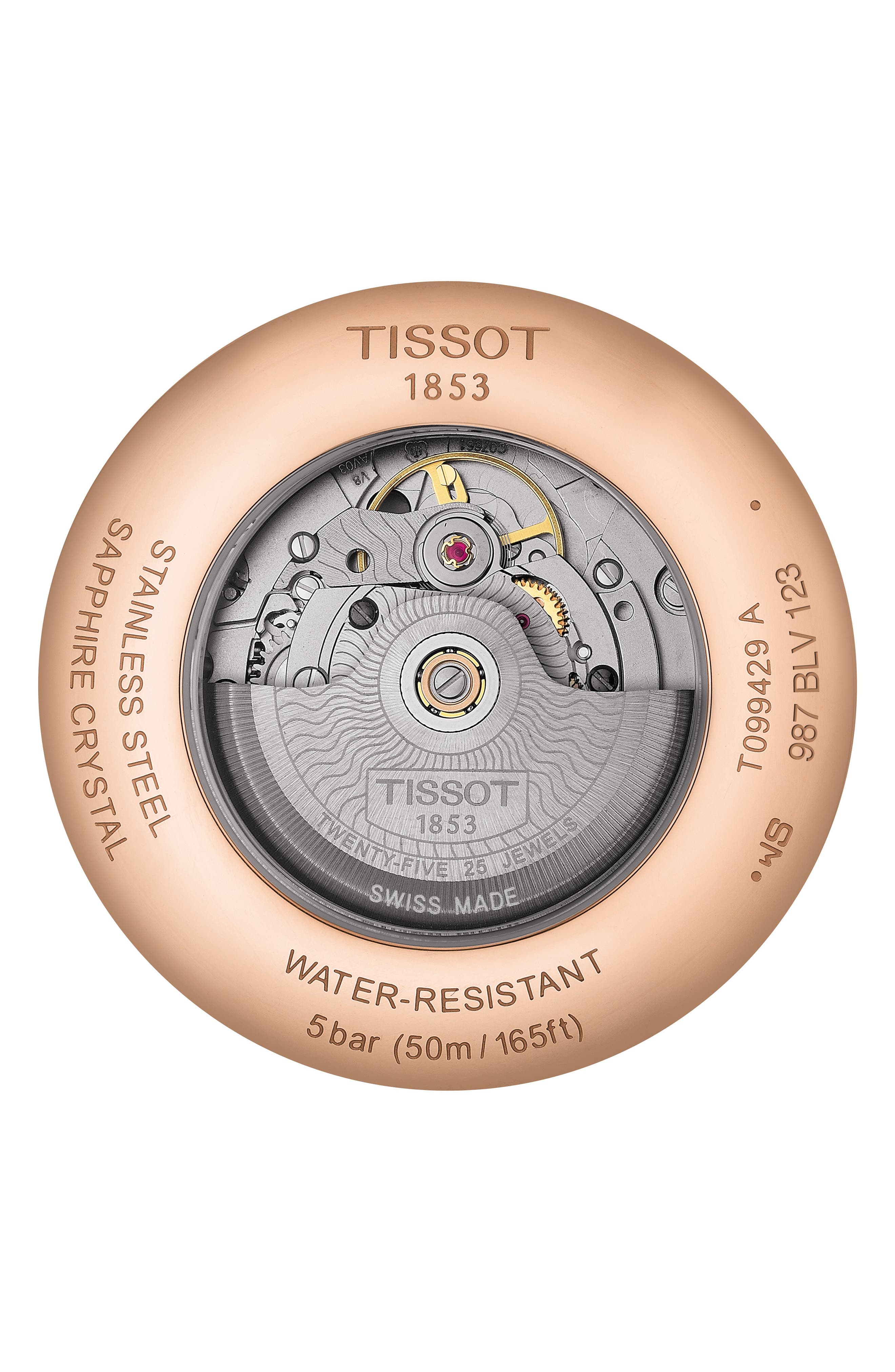 Tissot Men S Chemin Des Tourelles Powermatic 80 Leather Strap Watch 42mm Nordstrom Rack