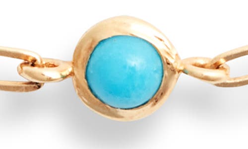 Shop Anzie Bezel Pendant Bracelet In Turquoise/aqua