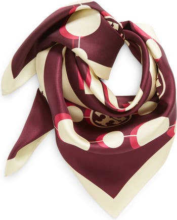 monogram silk square scarf