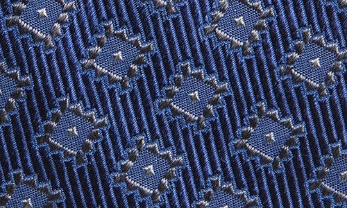 Duchamp Medallion Silk Tie In Navy