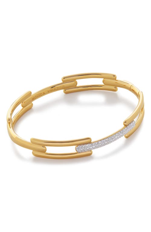 Shop Monica Vinader Lab Created Diamond Bangle In 18ct Gold Vermeil/diamond