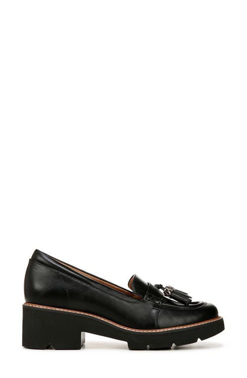 Naturalizer Committed Lug Sole Loafers In Black Faux Leather