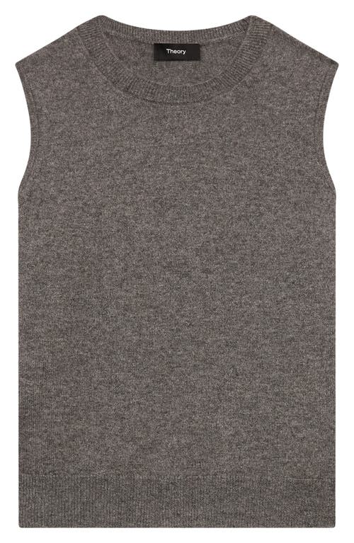 Shop Theory Cashmere Sleeveless Sweater In Light Charcoal