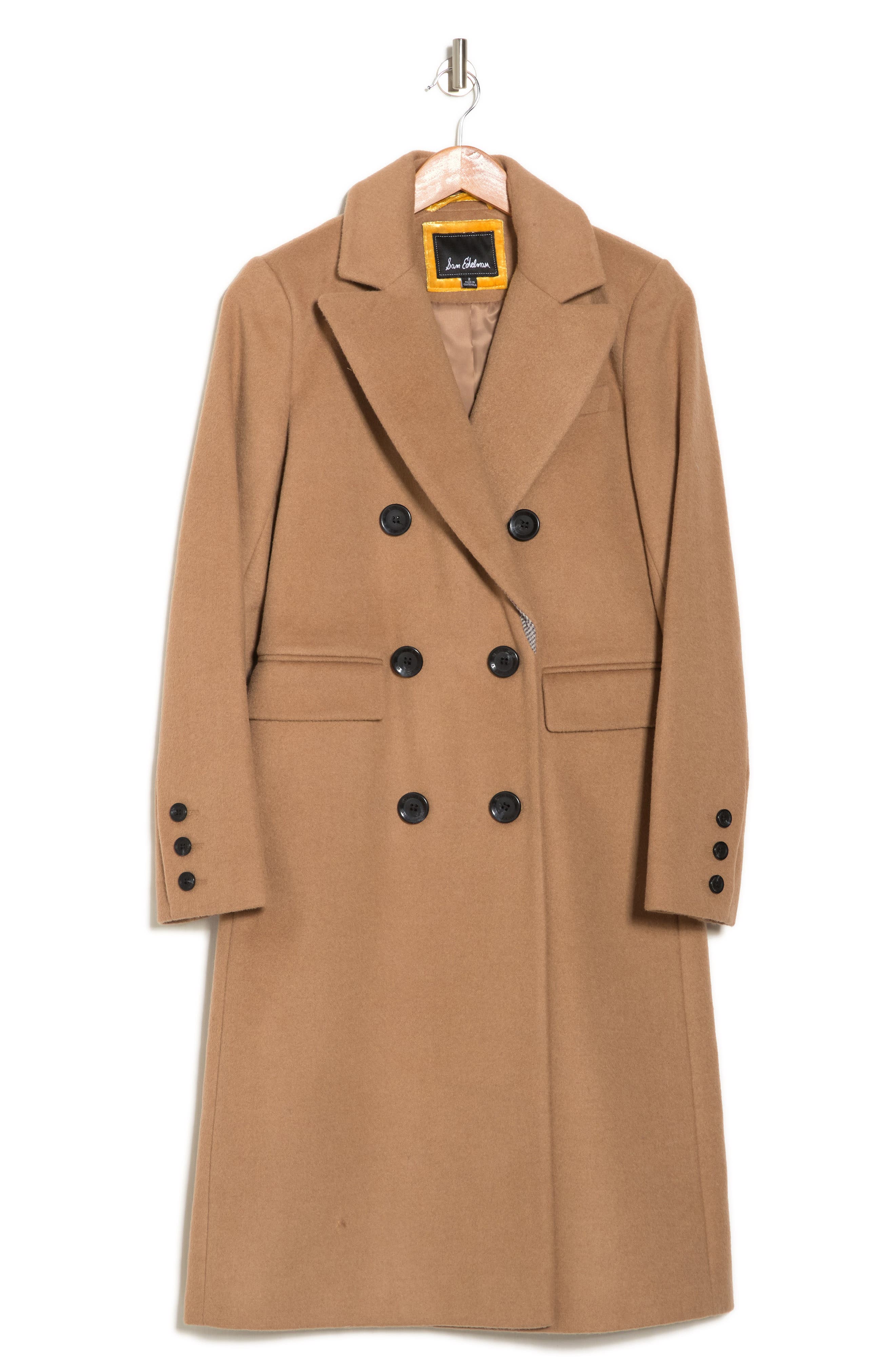 double breasted wool blend coat sam edelman