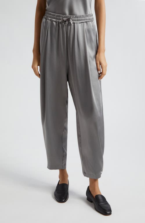 Shop Herno Satin Effect Adjustable Hem Joggers In Grey