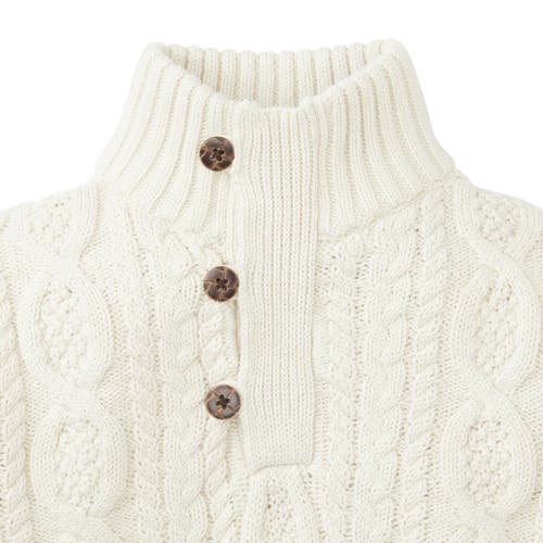 Hope & Henry Boys' Organic Mock Neck Cable Sweater, Kids In Soft White