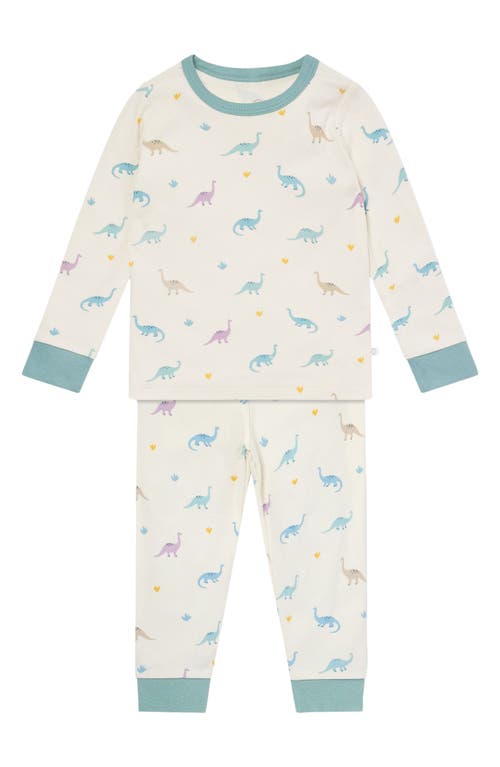 MORI Dino Print Two-Piece Fitted Pajamas at Nordstrom