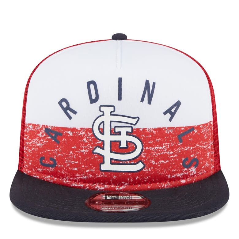 Shop New Era White/red St. Louis Cardinals Team Foam Front A-frame Trucker 9fifty Snapback Hat