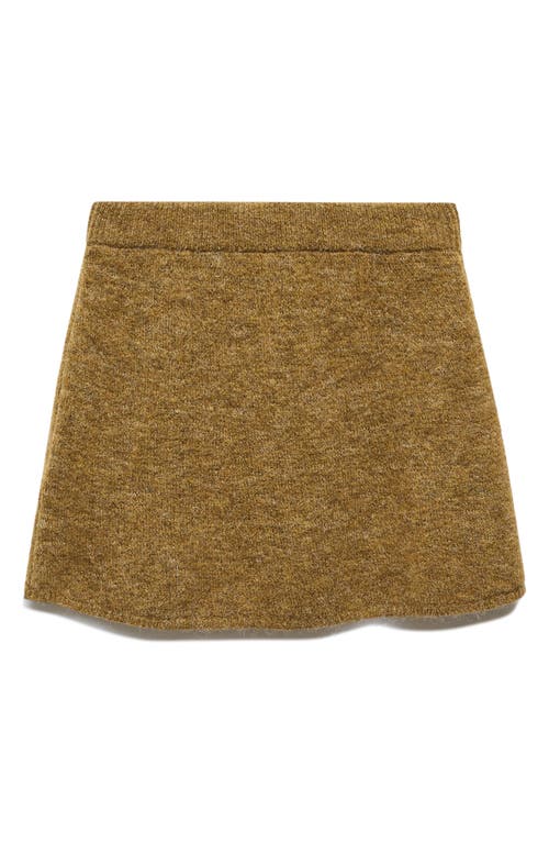 MANGO Brushed Knit Miniskirt Olive Green at Nordstrom,