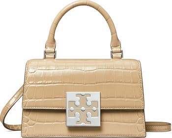 Tory Burch Walker Small Croc Embossed Leather Satchel