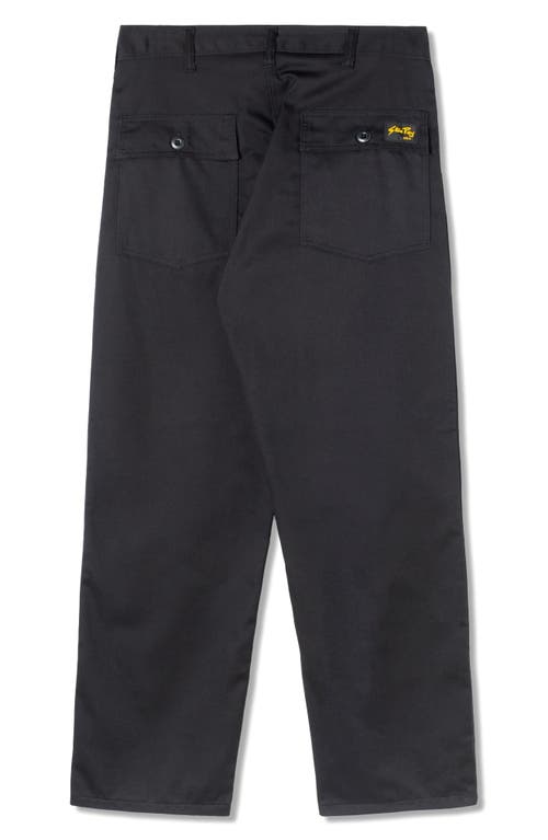 Shop Stan Ray Loose Straight Leg Fatigue Pants In Black Twill