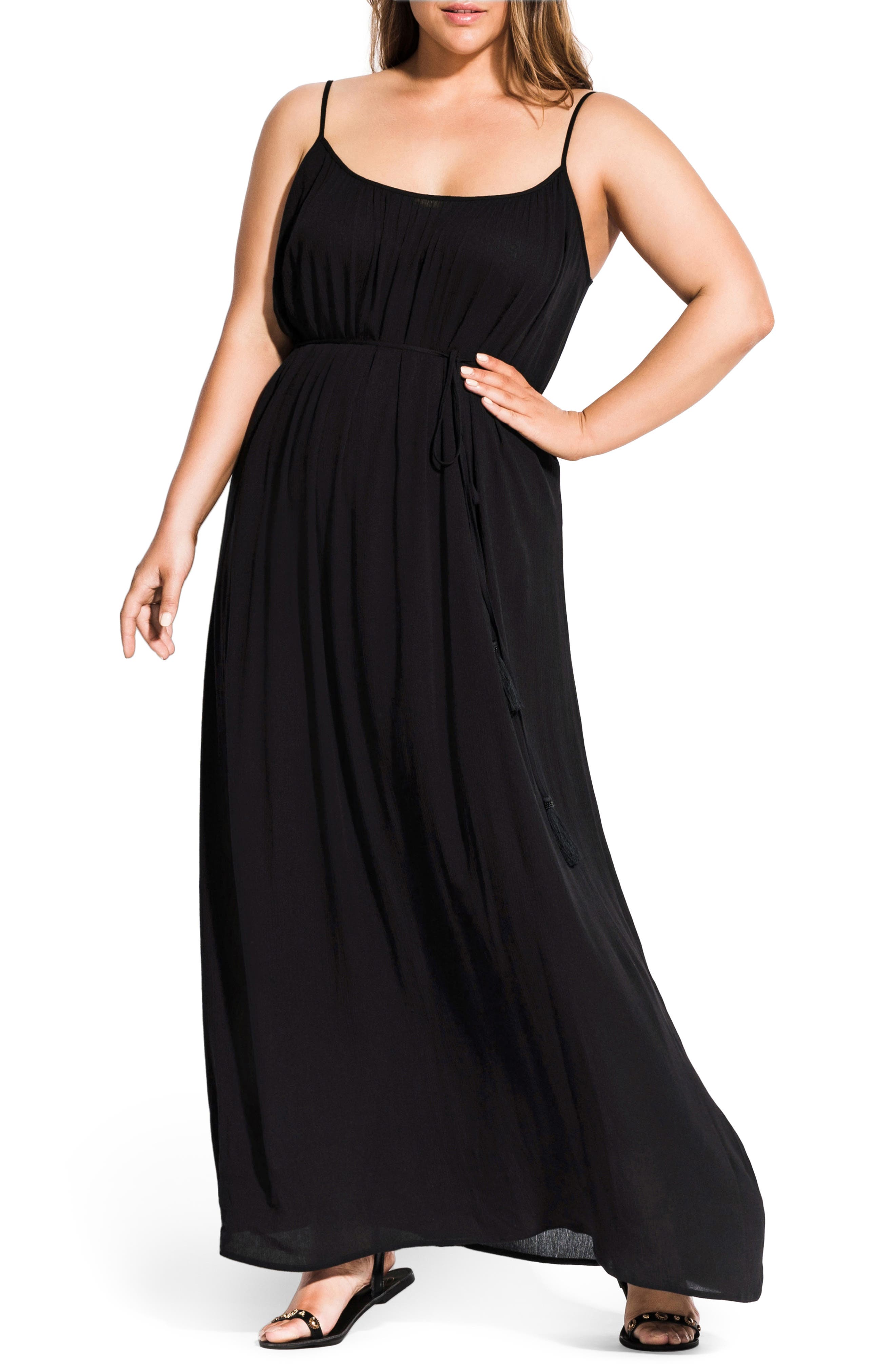 Plus Size Chic City Paradise Maxi Dress, Black