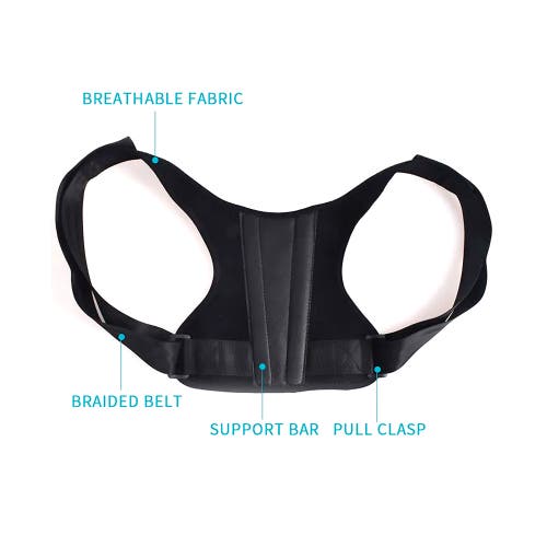 Pursonic Posture Corrector With Back Support In Black